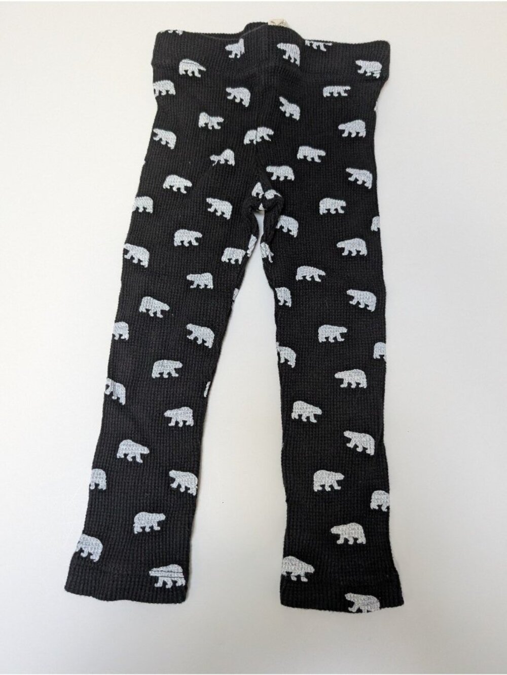 Kate Quinn 2T Polar Bear Print Thermal Leggings Black White Organic Cotton